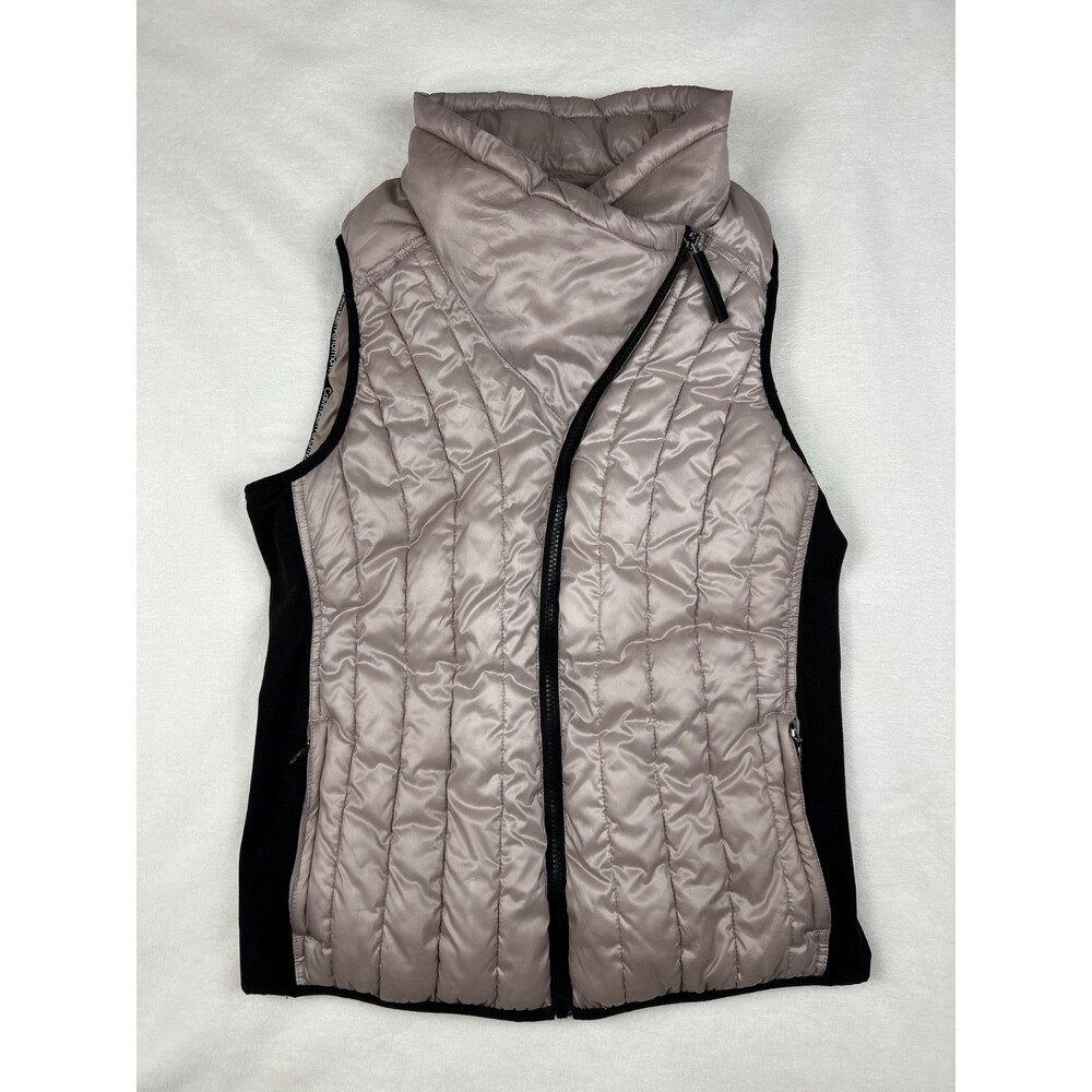 Calvin Klein Performance Womens M Metallic Pink Quilted Puffer Vest Stretch